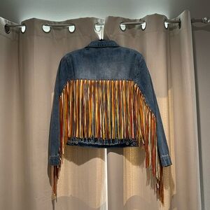 Size: Medium, Scully Denim Fringe Jean Jacket. Only worn once.